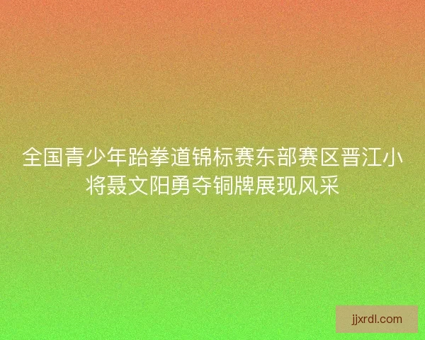 全国青少年跆拳道锦标赛东部赛区晋江小将聂文阳勇夺铜牌展现风采